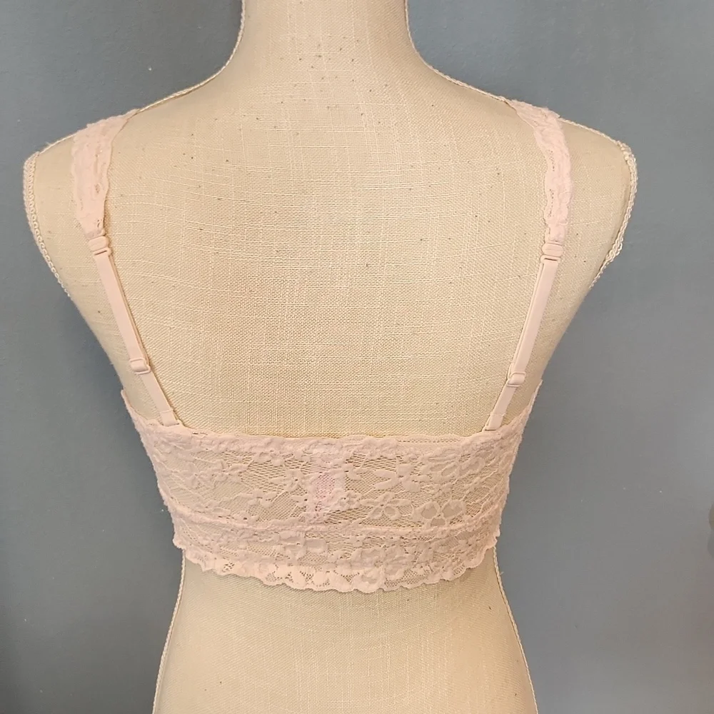 No Boundaries Coquette Powder Pink Floral Eyelet Lace Adjustable Bralette